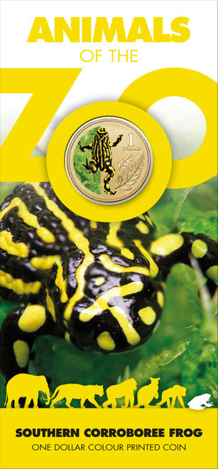 2012 $1 Animals of The Zoo Southern Corroboree Frog Coloured Uncirculated Coin