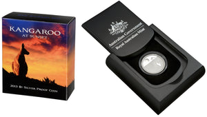 2013 $1 Kangaroo At Sunset Silver Proof Coin