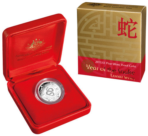 2013 $1 Year of The Snake Silver Proof Coin