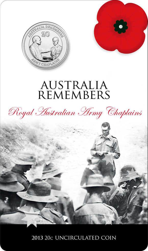 2013 20c Australia Remembers Royal Australian Army Chaplains Uncirculated Coin