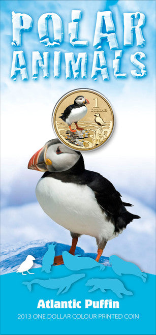 2013 $1 Polar Series Atlantic Puffin Coloured Uncirculated Coin