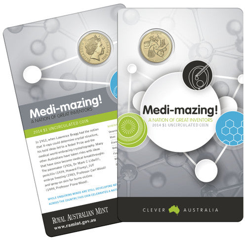 2014 $1 Medi-Mazing A Nation of Great Inventors Uncirculated Coin