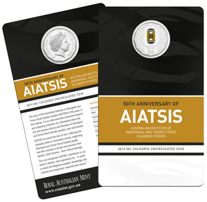 2014 50c AIATSIS Coloured Uncirculated Coin