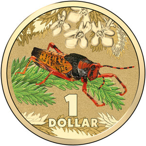 2014 $1 Bright Bug Leichhardt's Grasshopper Uncirculated Coin