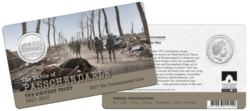 2017 50c The Battle of Passchendaele The Western Front Uncirculated Coin