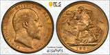 1908 GB Gold Sovereign PCGS MS62