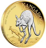 2022 2oz Silver Reverse Gilded Kangaroo