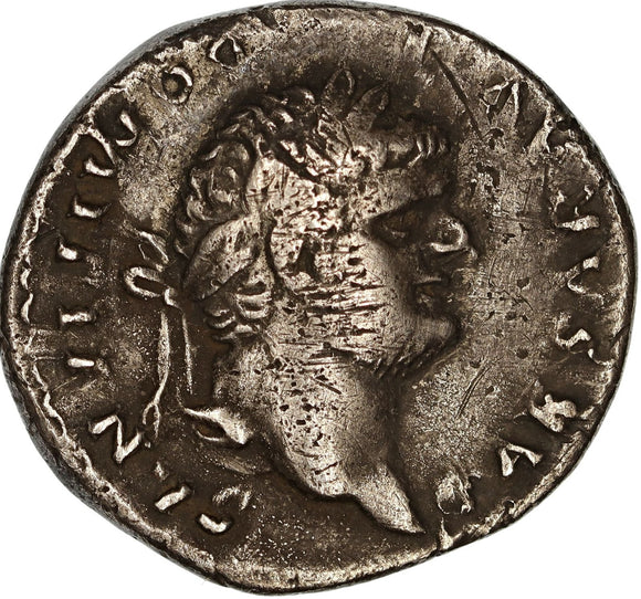 Titus Flavius Domitianus 69-81 AD Silver Denarius aVF