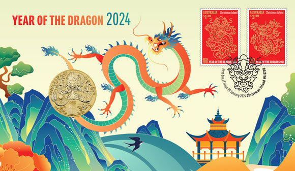 2024 Lunar Year of the Dragon $1 PNC