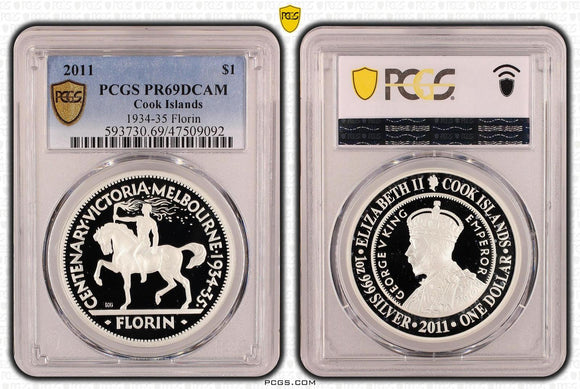 2011 1934-35 Centenary Florin $1 Silver Proof PR69DCAM