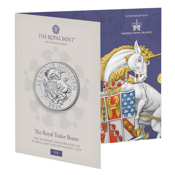 2024 GB Royal Tudor Beasts The Seymour Unicorn £5 BU Coin