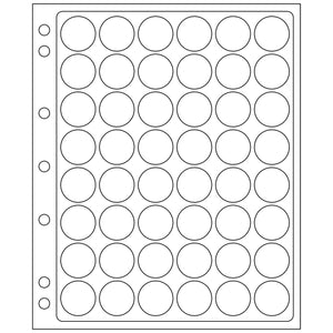 Plastic Sheets ENCAP, clear pockets for 48 coins in capsules with a diameter between 21, 22 and 23mm