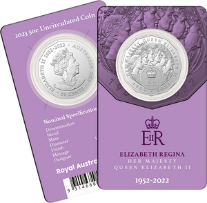 2023 Queen Elizabeth II Commemoration 50c Carded Coin