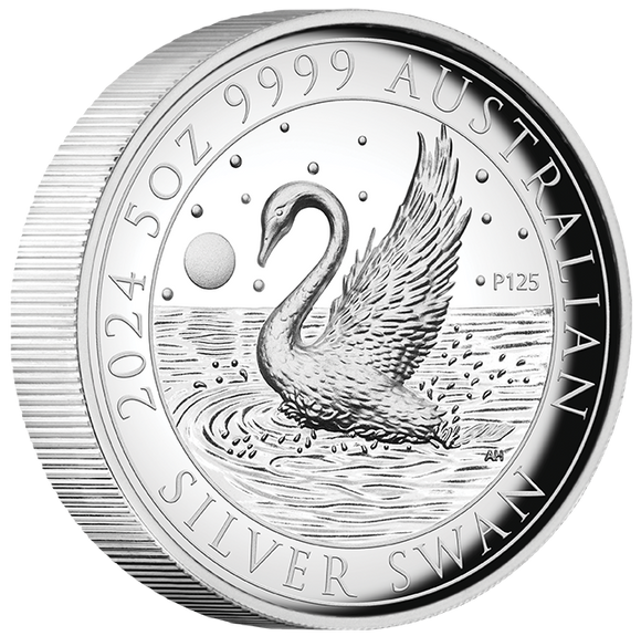 2024 Australian Swan 5oz Silver Proof High Relief Coin