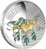 2009 50c Australian Sea Life The Reef Leafy Sea Dragon 1/2oz Silver Coloured Proof Coin