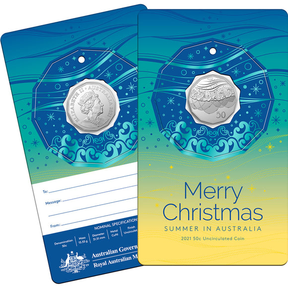 2021 50c Christmas Decoration Uncirculated Coin