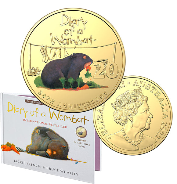 2022 20c Diary of a Wombat UNC Gold Coin Book