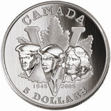 2005 Canada $5 Silver End of WWII Coin