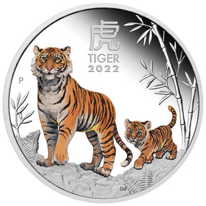 2022 Year of the Tiger 1/2oz Coloured Silver Proof Coin