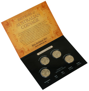 2010 $1 100 Years of Australian Coinage Uncirculated 4 Coin Set (C,S,B,M)