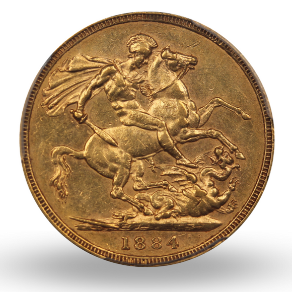 1884 Melbourne Mint Gold Sovereign PCGS AU55