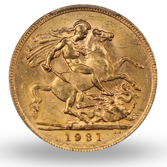1931 Perth Mint Gold Sovereign PCGS MS62