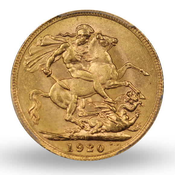 1920 Perth Mint Gold Sovereign PCGS AU58