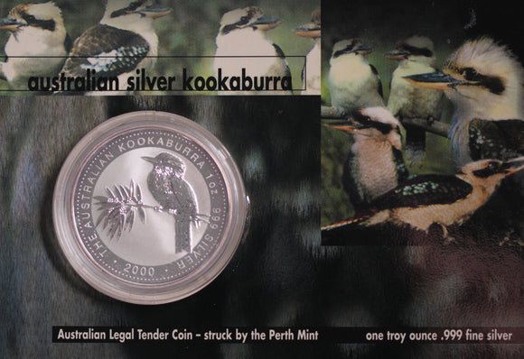 2000 Kookaburra 1oz Silver Coin in Card
