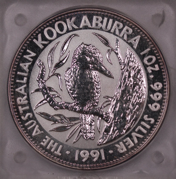 1991 Kookaburra 1oz Silver Coin