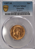 1907 Melbourne Mint Gold Sovereign PCGS MS62