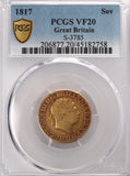 1817 GB Gold Sovereign PCGS VF20