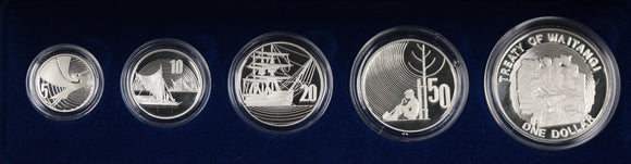 New Zealand 1990 5 Coin Silver Set