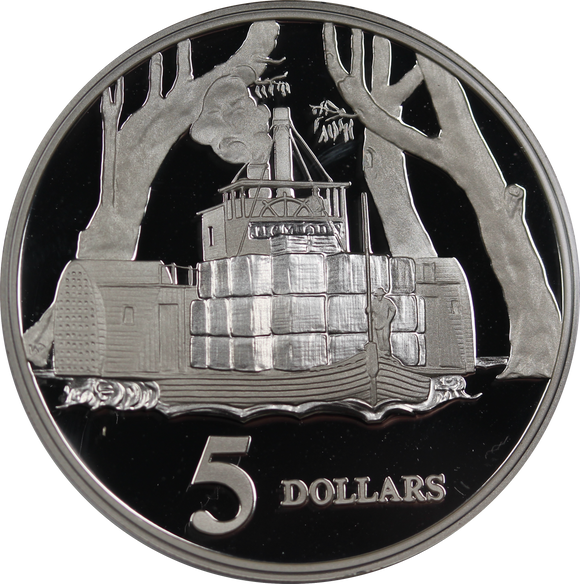 1997 Riverboat $5 Silver Proof Coin
