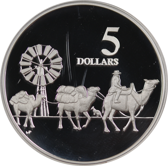 1997 Camel Pack Train $5 Silver Proof Coin