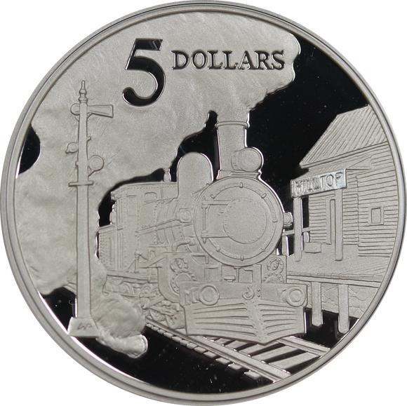 1997 Steam Locomotive $5 Silver Proof Coin