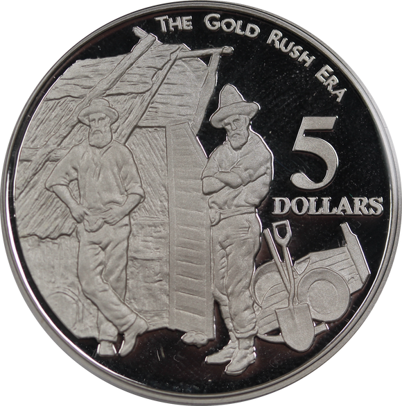1995 The Gold Rush Era $5 Silver Proof Coin