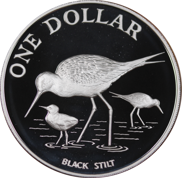 New Zealand 1985 Black Stilt $1 Silver Proof Coin