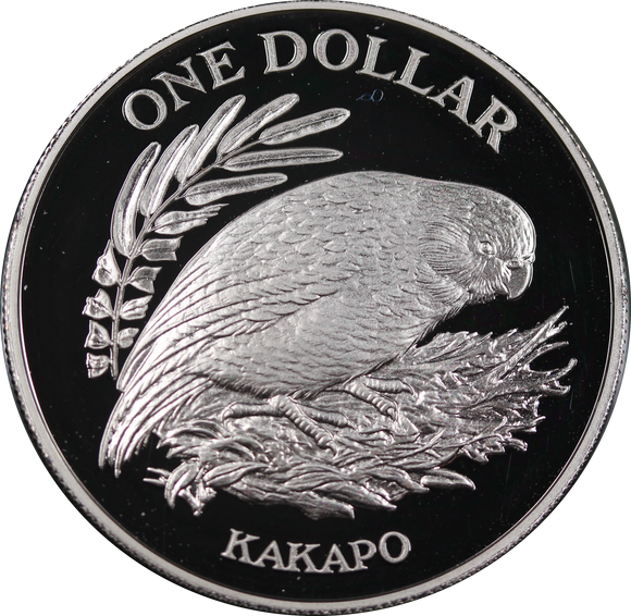New Zealand 1986 Kakapo $1 Silver Proof Coin