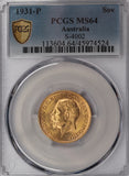 1931 Perth Mint Sovereign PCGS MS64