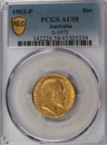 1903 Perth Mint Gold Sovereign AU58