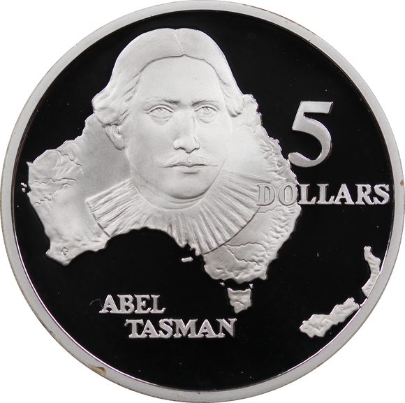 1993 Silver $5 Explorers - Abel Tasman Coin