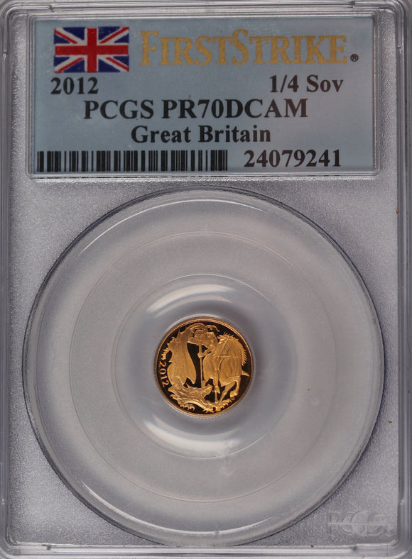 2012 GB Quarter Gold Sovereign First Strike PR70