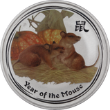 2008 Year of the Mouse Coloured 1oz Silver Proof