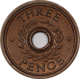 1943 Threepence Internment Token Extremely Fine