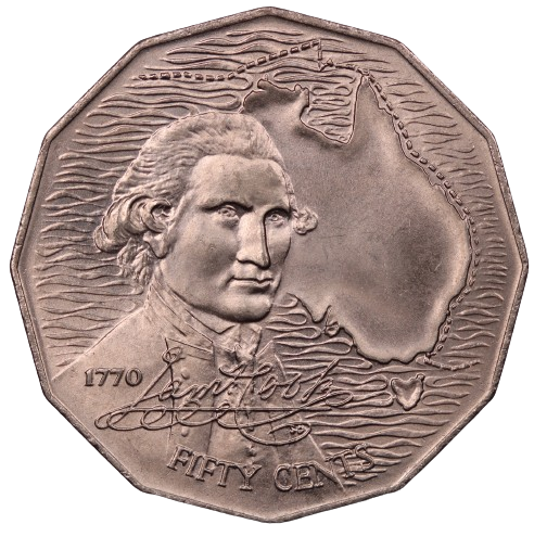 1970 Captain Cook 50c Coin
