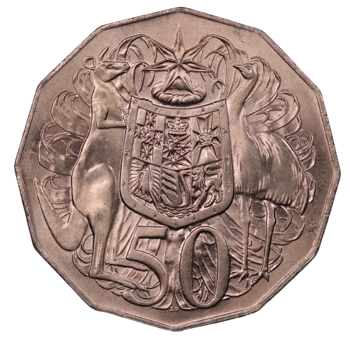 1971 Coat of Arms 50c Coin