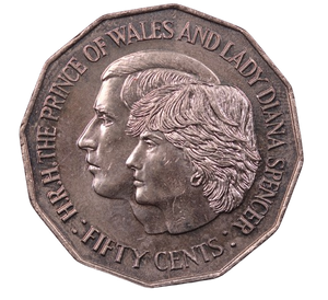 1981 Charles and Diana 50c Coin