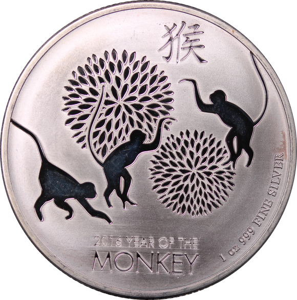 2016 Year of the Monkey 1oz Silver $2 Coin