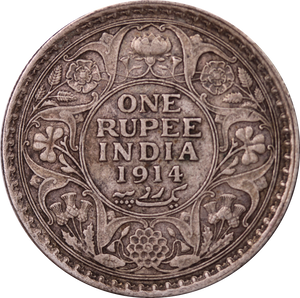 India-British 1914 Rupee VF