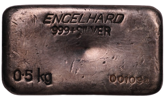 Engelhard Second Series 500g Silver Cast Bar